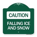 Signmission Designer Series Falling Ice and Snow, Green & White Aluminum Sign, 18" H, GW-1818-24286 A-DES-GW-1818-24286